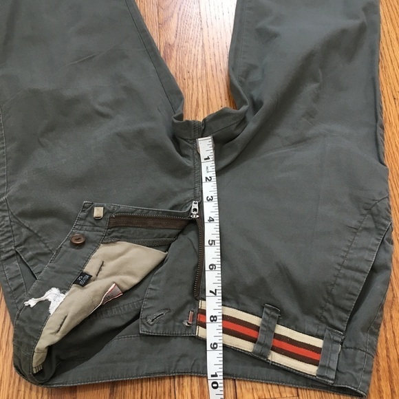 Vintage Uright Mid Rise Olive Green Cropped Straight leg Causal Capris Pants - Picture 9 of 12